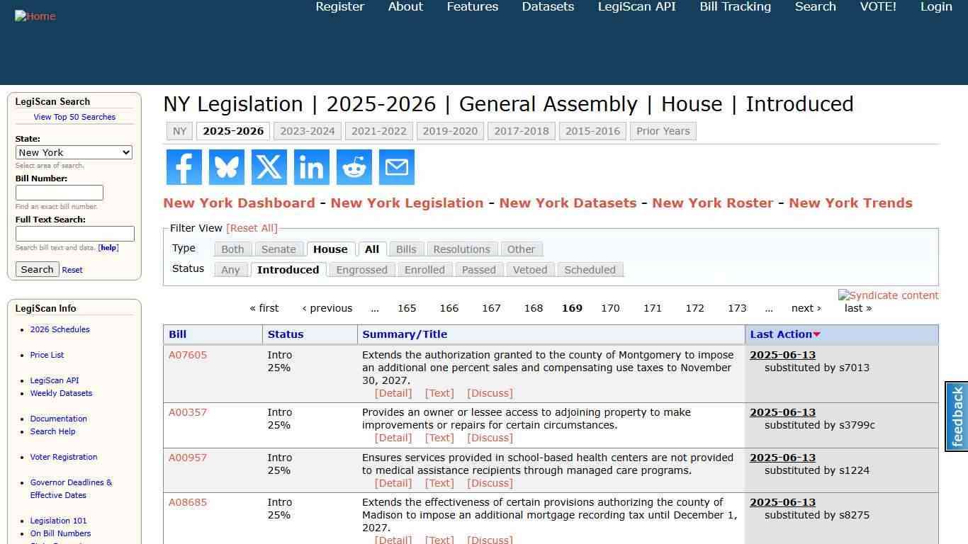 NY Legislation | 2025-2026 | General Assembly | House | Introduced | LegiScan