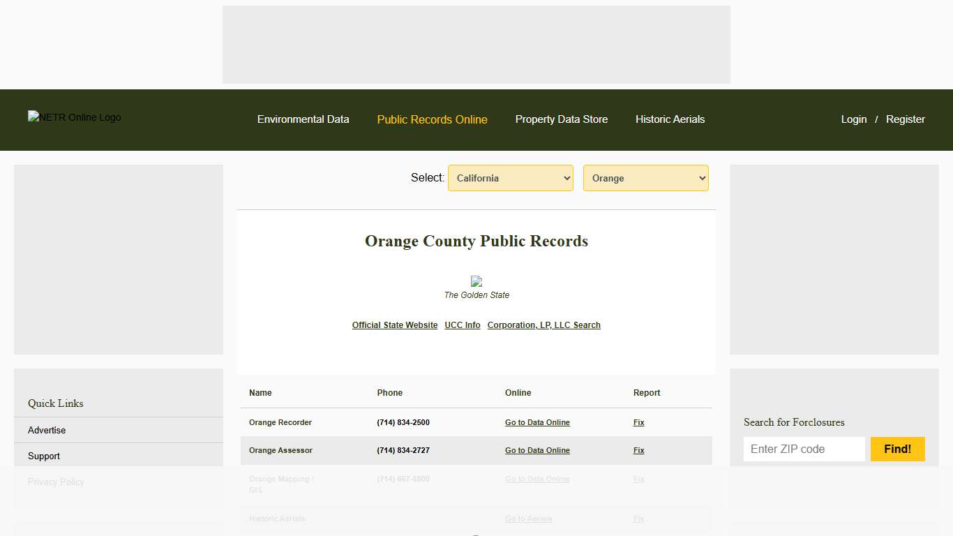 NETR Online • Orange • Orange Public Records, Search Orange Records, Orange Property Tax, California Property Search, California Assessor
